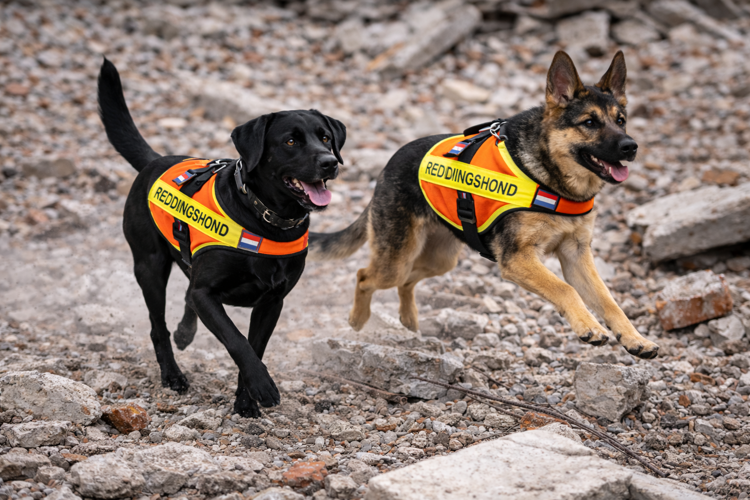 Reddingshonden op locatie